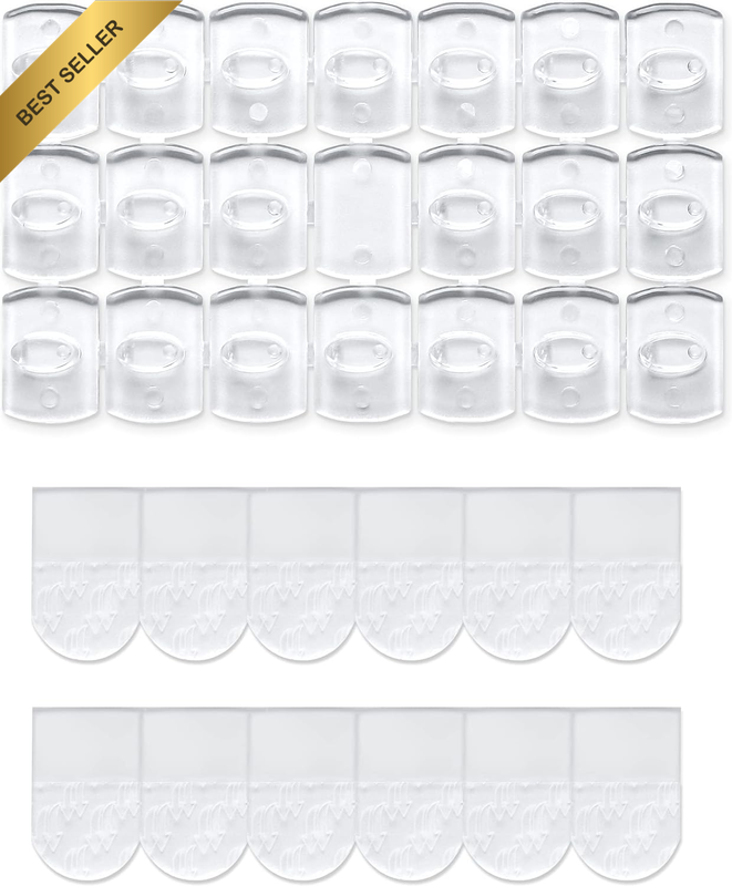 Indoor Mini Light Clips with Adhesive Strips, 100 Clips+120 Strips, Clear, Damag