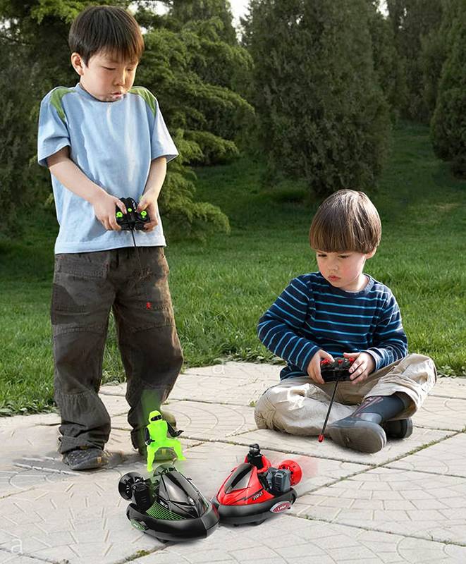 CLICK N PLAY Set of 2 Stunt Remote Control RC Battle Bumper Cars with Drivers