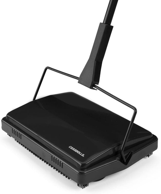 Casabella Electrostatic Floor and Carpet Sweeper | Non-Electric Vacuum Broom