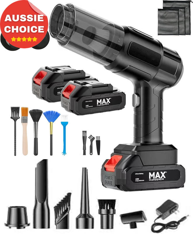 Cordless Handheld Vacuum 35000Pa Suction Blower 120W Dual Battery Portable