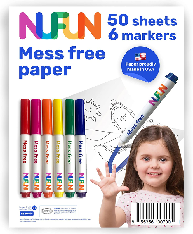 Mess Free Set - Kids Create No Mess Wonders with Special Coloring Paper, Gift fo