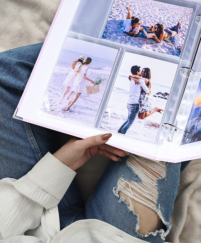 30 Pack 5X7" Photo Album Refill Pages for 3 Ring Binder,Ultra-Clear Photo Sleeve