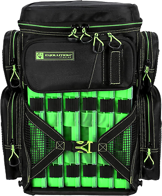 Evolution Fishing Drift Series Tackle Backpack – Green, 3600 Size