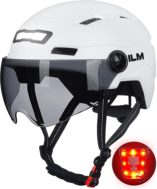 Bike Helmet with USB Rechargeable LED Front and Back Light Mountain&Road Bicycle