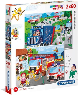 CLEMENTONI - Puzzle 2x60 Piezas Vehículos de Emergencia -  - CLE21602