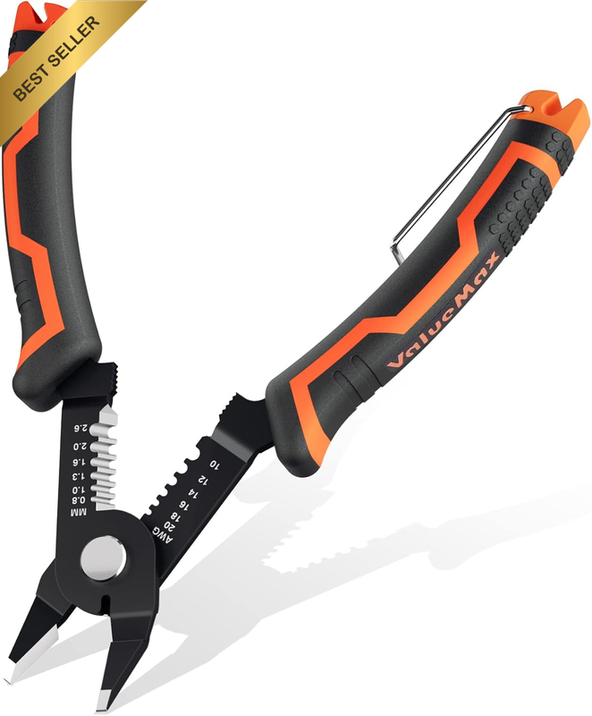 Wire Stripper and Cutters, 10-22 AWG Wire Stripper, Spool Cutter with Safety Loc