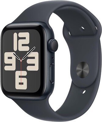 New GPS Only Apple Watch SE 2nd Gen 44MM Midnight Black Sport Band A2723