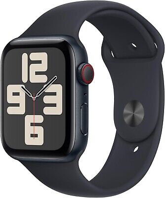 Apple Watch SE 2nd Gen GPS + Cellular 44mm Aluminum Midnight Sport Band M/L
