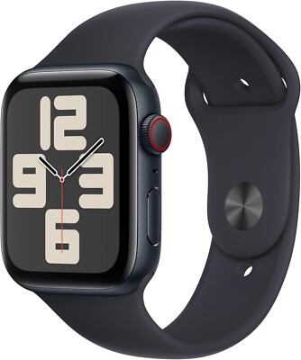 Apple Watch SE 2nd Gen GPS + Cellular 44mm Aluminum Midnight Sport Band M/L