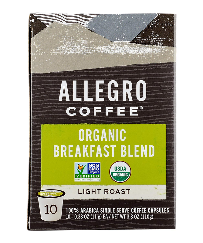 , Coffee Breakfast Blend Pods Organic 10 Count, 3.8 Ounce