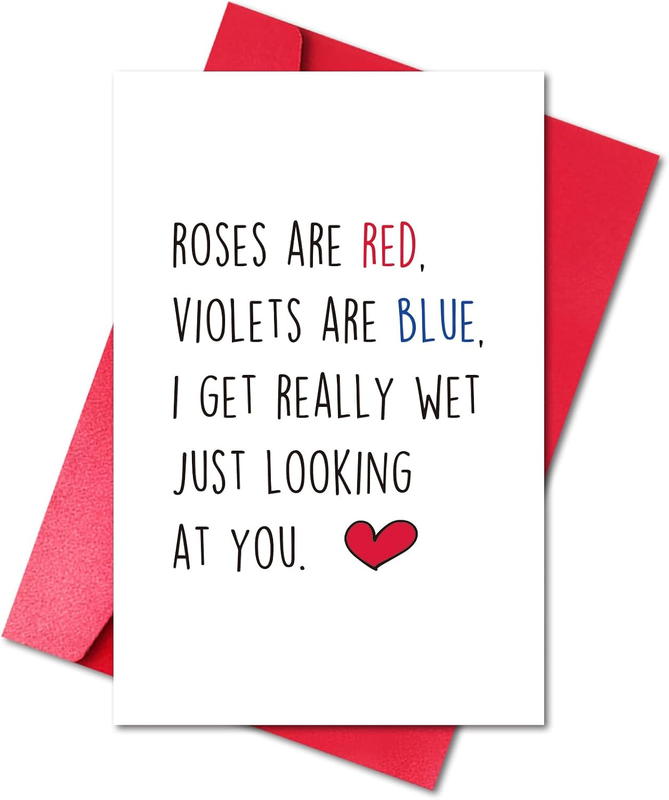 Dirty Anniversary Card for Husband Boyfriend Fiancé, Sexy Birthday Card for Him