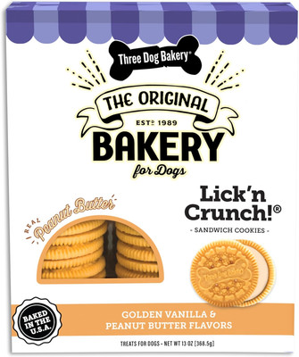 Classic Cremes Baked Dog Treats, Golden with Peanut Butter Filling, 13 Oz,Brown,