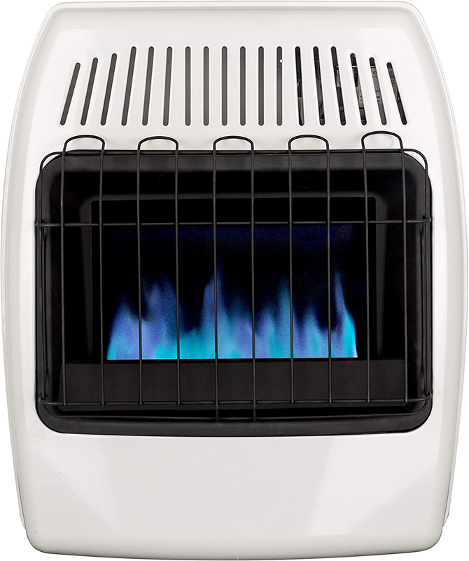 20,000 BTU Liquid Propane Blue Flame Vent Free Wall Heater, Noiseless, White