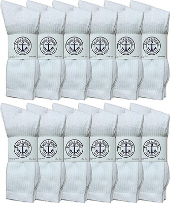 12 PairsYacht & Smith Big And Tall Mens Sport Crew Socks, King Size 13-16