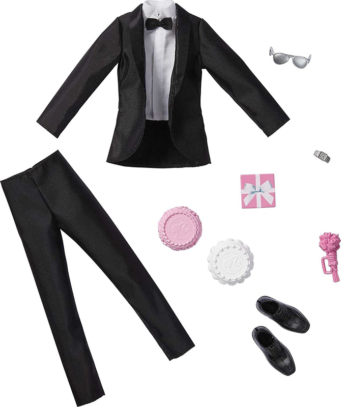 Barbie Fashion Pack: Bridal Outfit for Ken Doll with Tuxedo, Shoes, Watch, Gift,