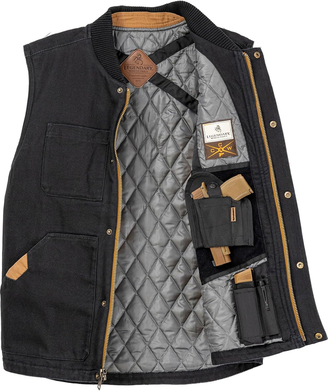 Legendary Whitetails Men's Concealed Carry CCW Vest with Two Holsters Water-Repe