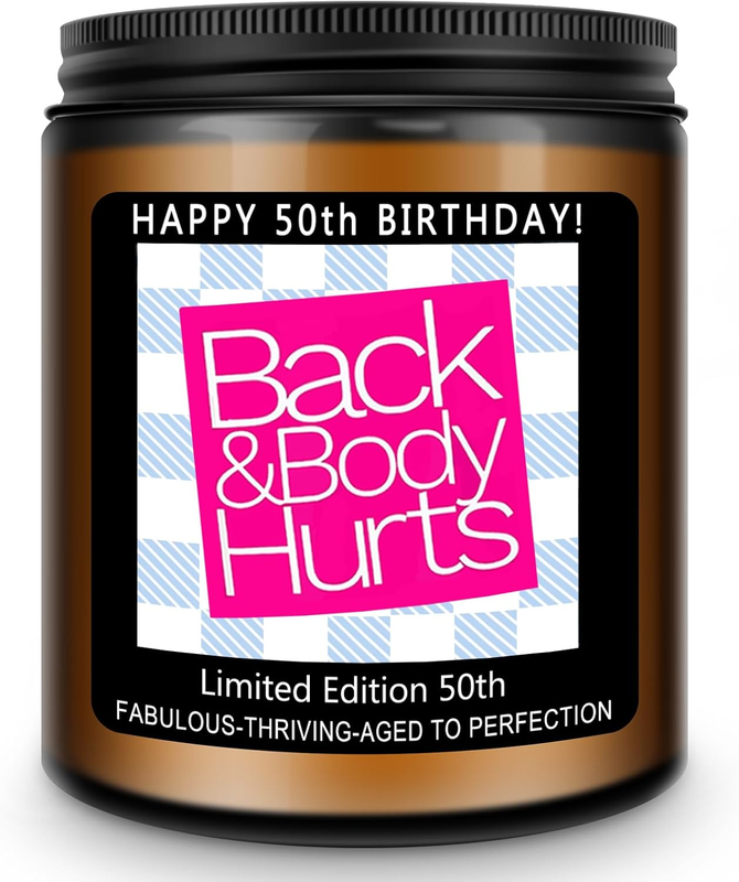 50Th Birthday Gifts for Her Him, Happy 50Th Birthday Candles Gift for Women Men, Funny 50 Years Old Decorations Ideas- Lavender Scented Candle