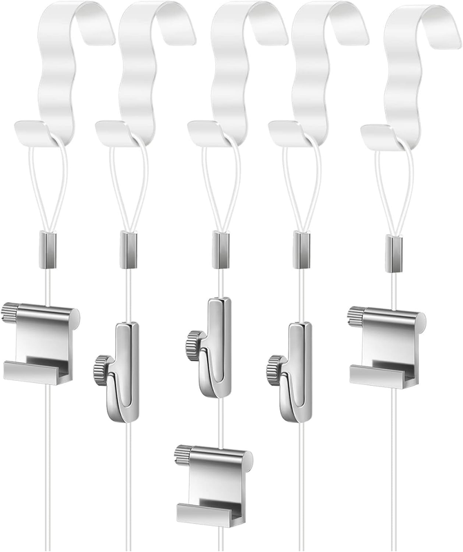 5 Pcs Picture Rail Hanging System Kit Picture Rail Hooks Molding Hangers with In