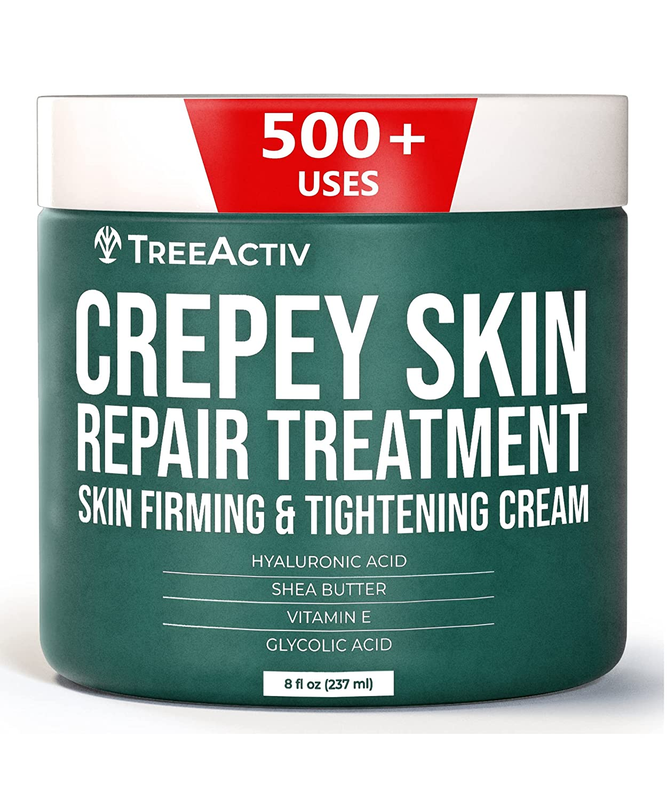 Treeactiv Crepey Skin Repair Treatment, 8Oz, Firming Crepe Skin Cream with Hyalu