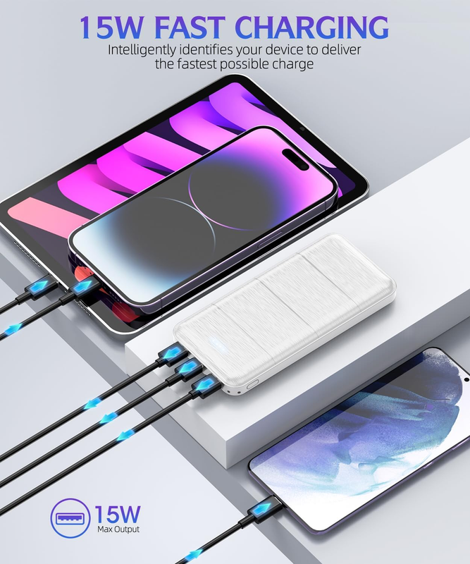Portable-Charger-Power-Bank - 2 Pack 15000mAh Dual USB Power Bank Output 5V3.1A