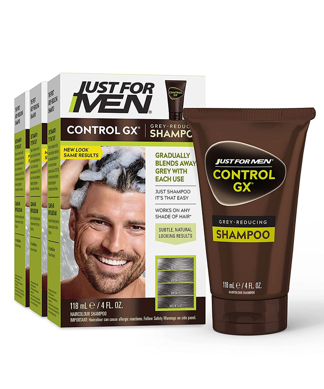 Just For Men Control GX Grey Reducing Shampoo 4 fl. oz. 3 pack. Gradually Color