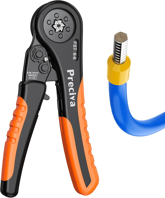 Preciva 0.08-10Mm² Crimping Tool, AWG28-7 Self Adjustable Hexagonal Ferrule Crim