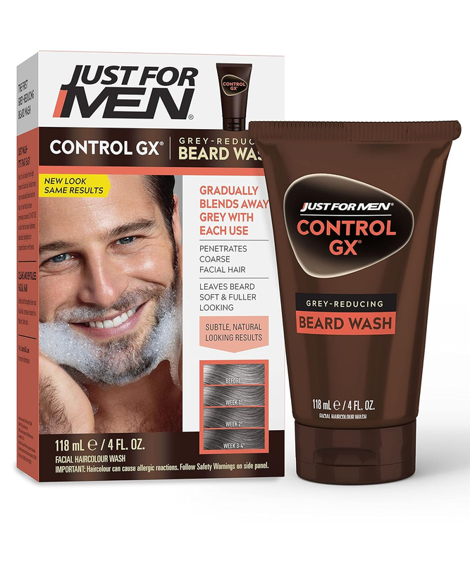 Control GX Grey Reducing Beard Wash Shampoo, Gradually Colors Mustache and Beard