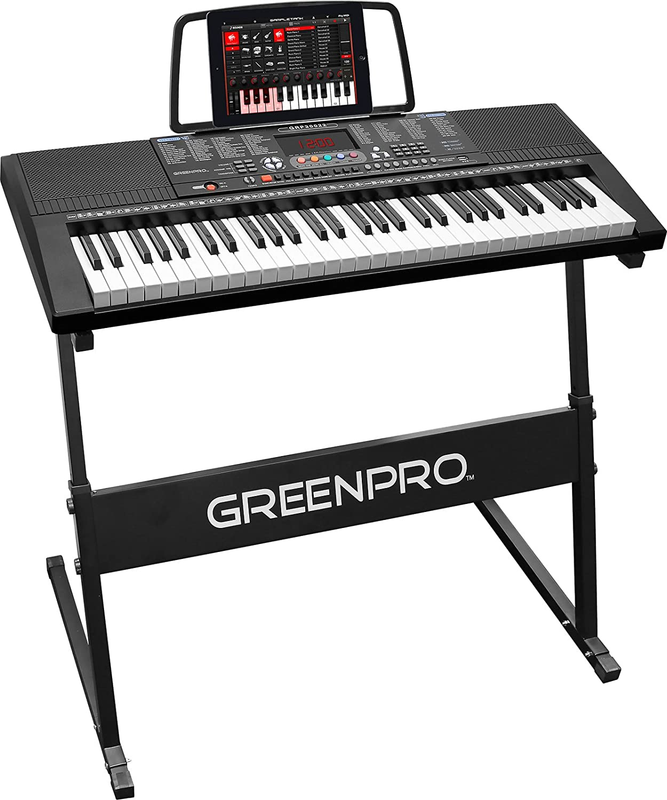 Greenpro 61 Key Portable Electronic Piano Keyboard, LED Display with Adjustable