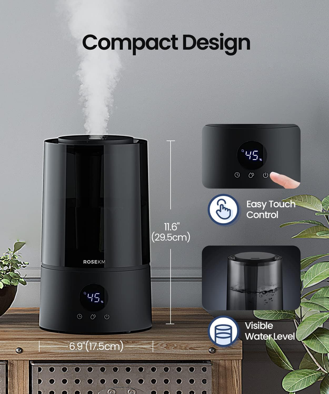 Humidifiers for Bedroom, 4.0L Humidifiers for Home Large Room, Cool Mist Humidfi