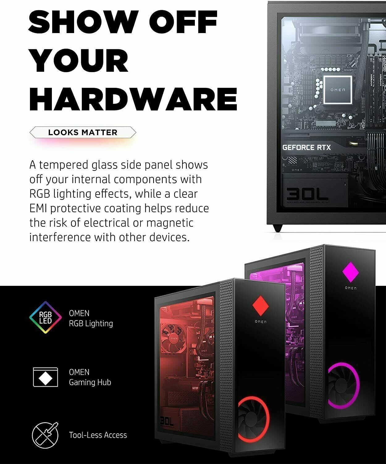 美品　RTX3080 10GB OMEN30L OMEN by HP 30L PC GeForce RTX 3080（HP Omen 30L GT13-1049na