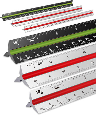 - Architectural Scale Ruler, 12 Inch, 3 Pcs, Engineering Scale Ruler Contractor,