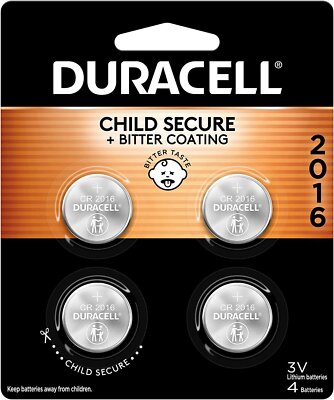 Duracell 66389 DURA4PK 3V 2016 Battery, 4 count