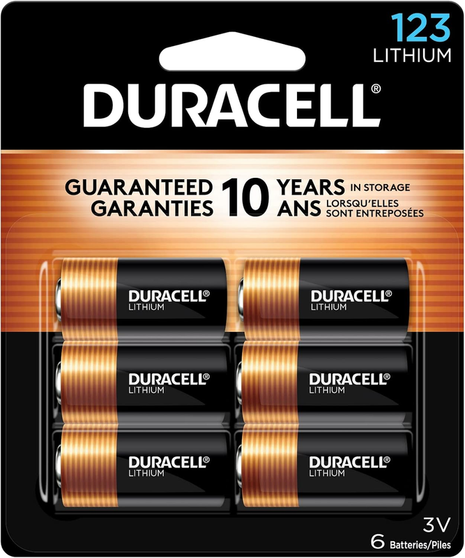 CR123A 3V Lithium Battery, 6 Count (Pack of 1), 3 Volt High Power for Home Safet