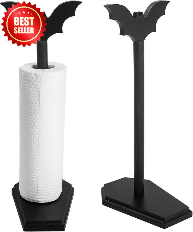 Bat Paper Towel Holder Halloween Decor Goth Kitchen Countertop Stand US