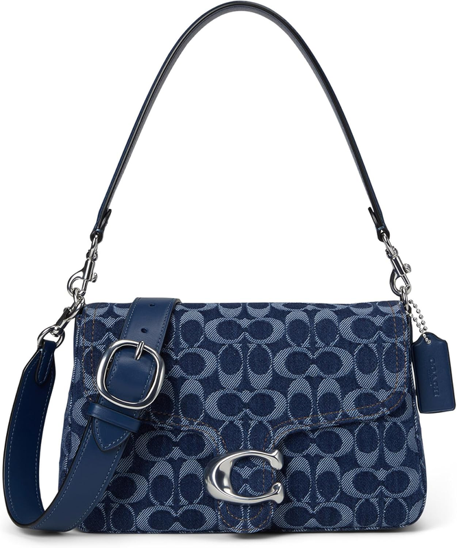 COACH Womens Soft Tabby Shoulder Bag In Signature Denim Deep Blue Multi One Size