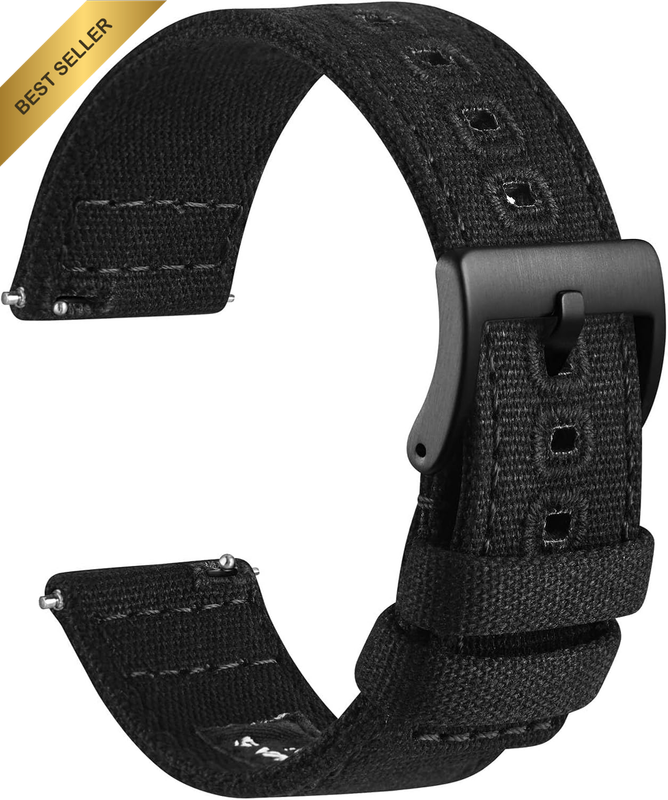 Watch Bands, Canvas Fabric, Quick Release, Compatible Watch Lug Width 18Mm 19Mm