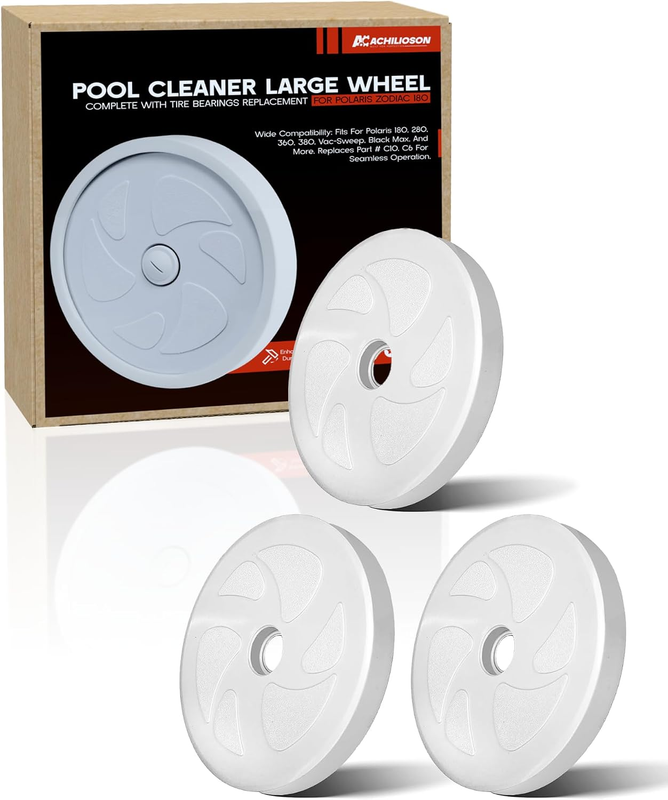 C6 Pool Cleaner Wheels 3 Pcs for Polaris 180 280 Tanktrax Vac-Sweep 280 Zodiac