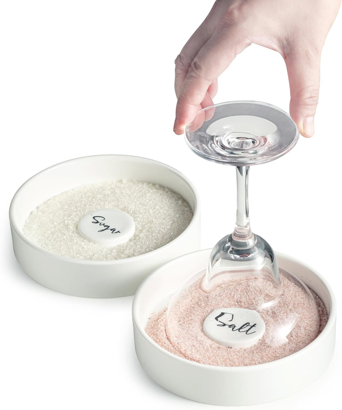 Zoeeker Margarita Salt Rimmer Set, Ceramic Bar Glass Rimmer for Margarita