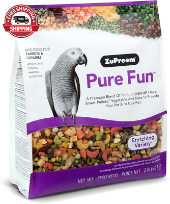 Zupreem Pure Fun Parrot & Conure Bird Food, 2 Lb