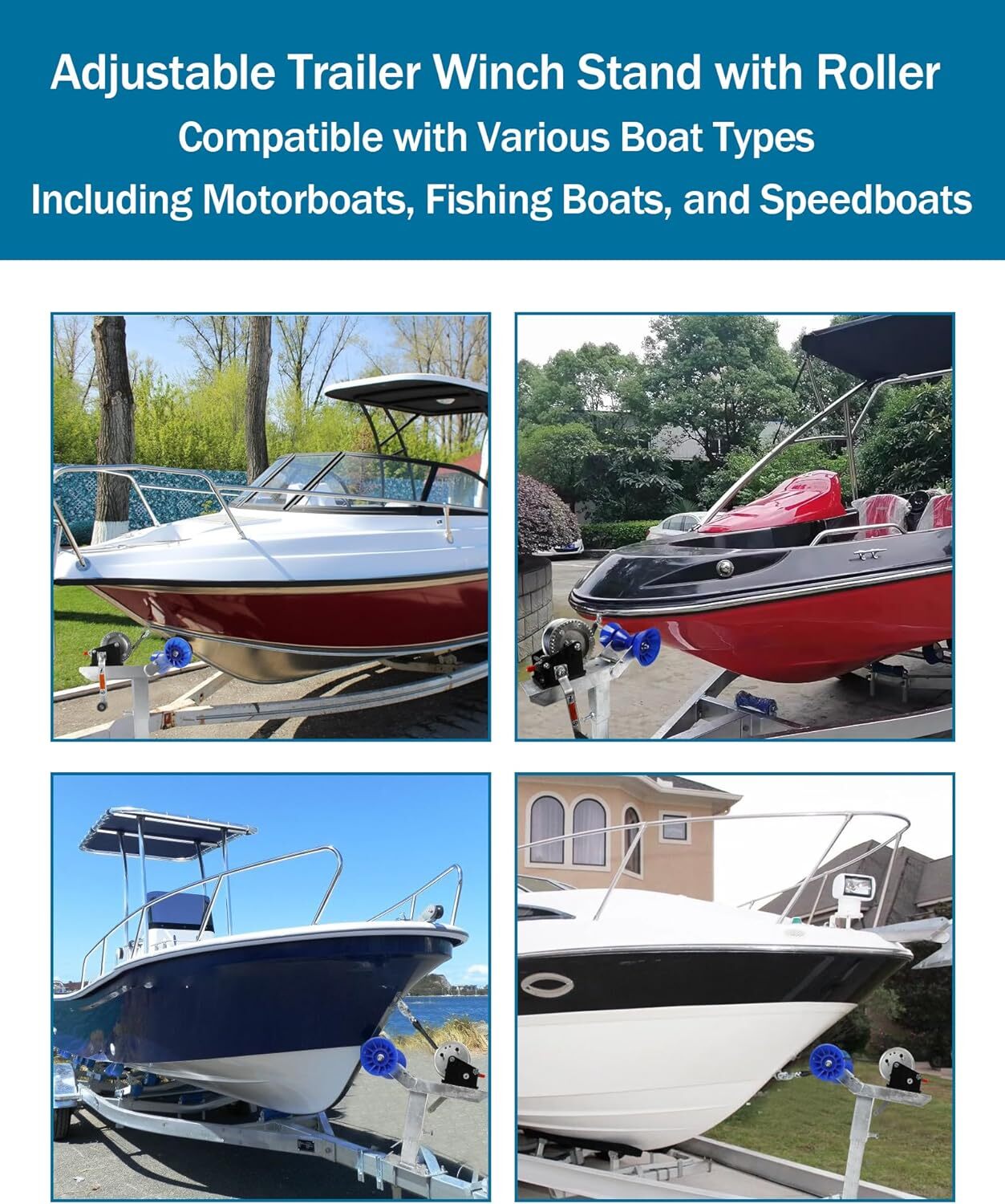 Adjustable Boat Trailer Winch Stand with Roller, Boat Trailer Winch Post