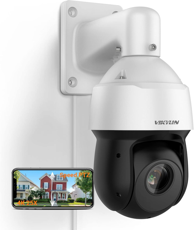 4K 8MP Auto Tracking PTZ IP Camera with 25X Zoom, Night Vision