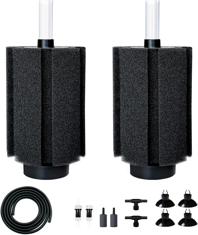 100-120 Gal Large Aquarium Sponge Filter with Air Stone and Ceramic Media | 2 Pa