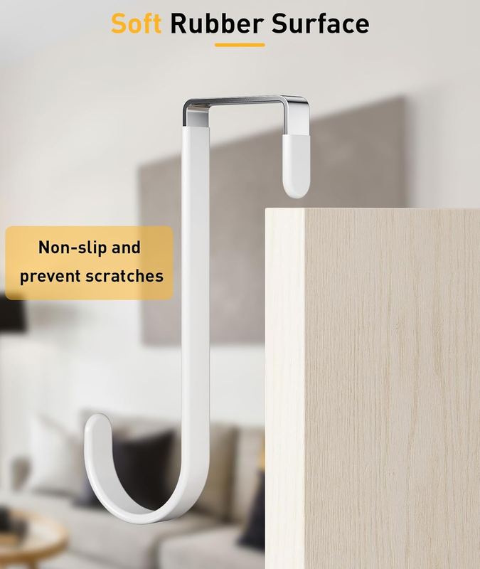 Door Hanger Hooks, 8 Pack Over The Door Hooks for Hanging, Over The Door Towel R