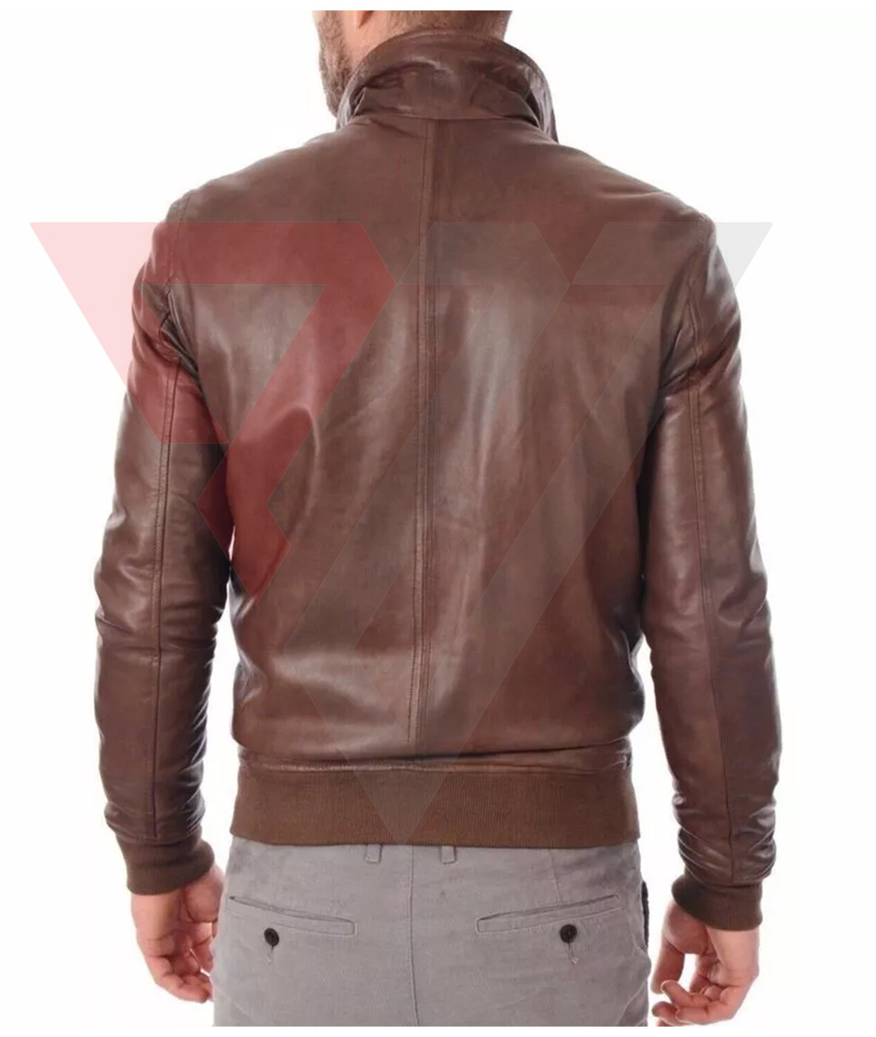 Men's Real Lambskin Soft Brown Leather Classic Slim Fit Motorcycle Biker Jackets - Picture 2 of 3