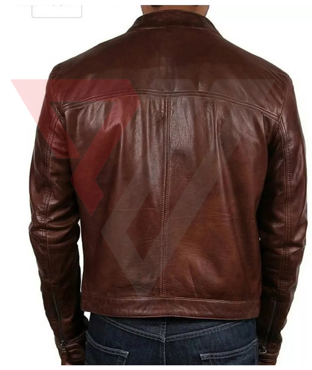 Men's Real Lambskin Soft Brown Leather Classic Slim Fit Motorcycle Biker Jackets - Picture 2 of 3