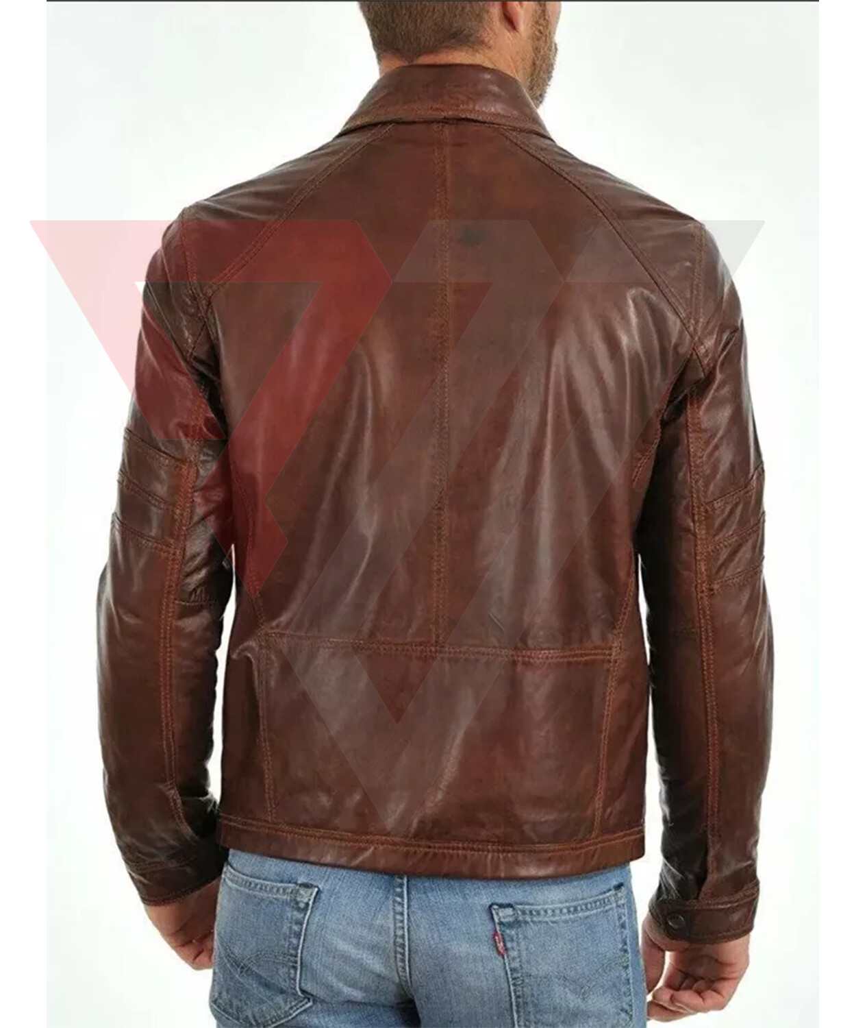 Men's Real Lambskin Soft Brown Leather Classic Slim Fit Motorcycle Biker Jackets - Picture 2 of 3