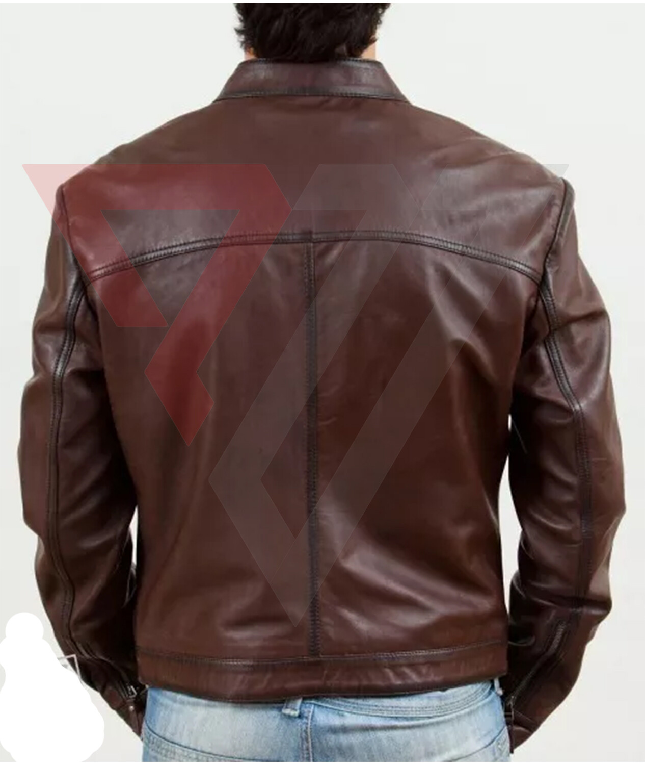 Men's Real Lambskin Soft Brown Leather Classic Slim Fit Motorcycle Biker Jackets - Picture 2 of 3