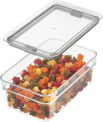 IDESIGN Medium Short Dry Goods Storage Bin, The Fresh Extra Small, Clear 