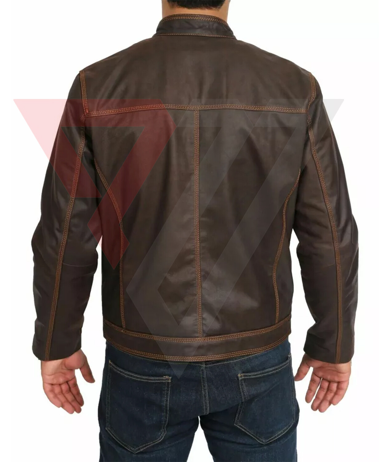 Men's Real Lambskin Soft Brown Leather Classic Slim Fit Motorcycle Biker Jackets - Picture 2 of 3