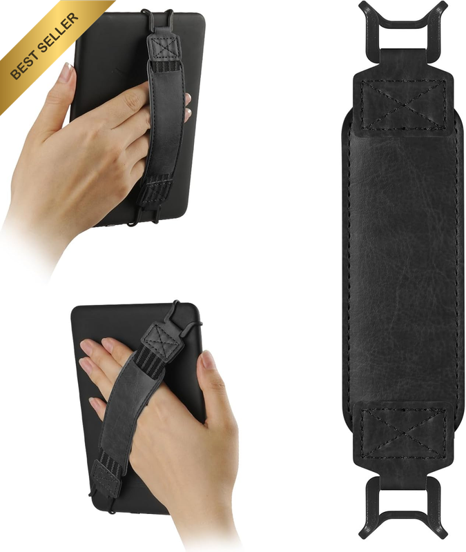 Anti-Slip Comfort Grip PU Leather Hand Strap for 9-11 Inch E-Readers & Tablets -